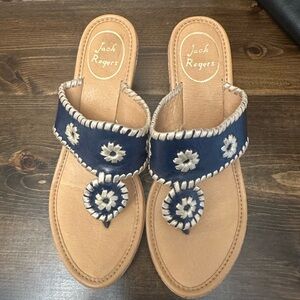 Jack Rogers Women's Navy and Tan Sandals